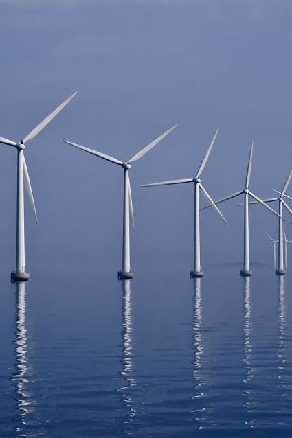 Le champs d'éoliennes offshore de Middelgrunden au Danemark. © Kim Hansen