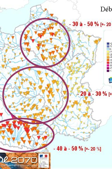 changement climatique baisse débit cours eau explore 2070