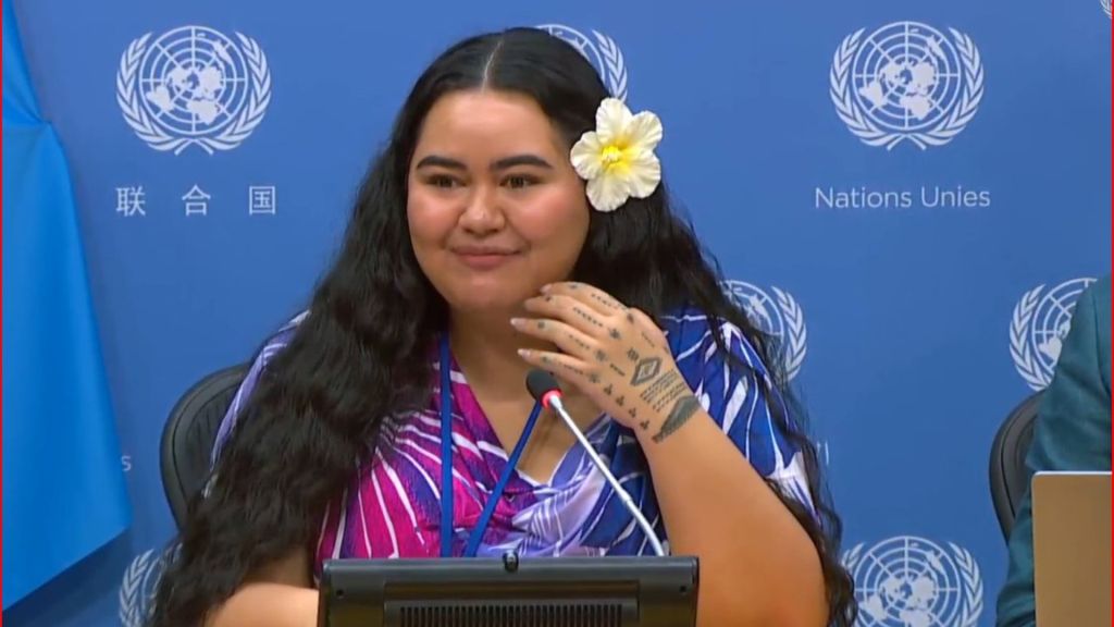 Brianna Fruean, militante pour la justice climatique est présente à la COP28 à Dubaï.